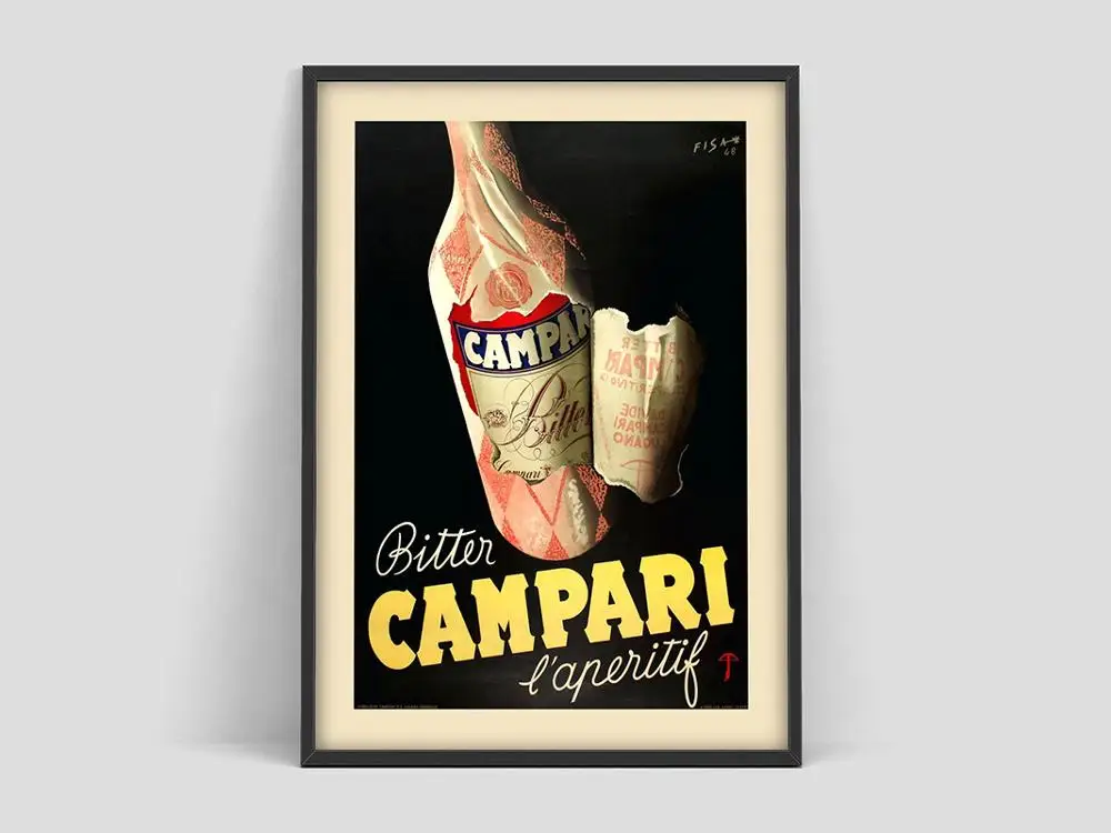 Постер с горьким кампарами постер винтажным напитком винтажная реклама Campari