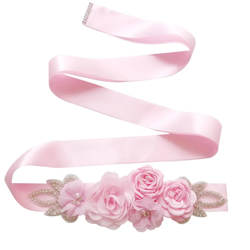 Handmade Wedding Accessories Bridal Belts Satin Flower Sash Woman Girl Belt Sashes | Свадьбы и торжества