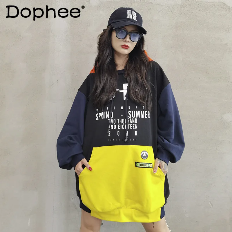 Новинка осени 2021, модная одежда, толстовки контрастных цветов с буквенным принтом, женские свободные спортивные пальто средней длины, свитш...
Новинка осени 2021, модная одежда, толстовки контрастных цветов с буквенным принтом, женские свободные спортивные пальто средней длины, свитш...