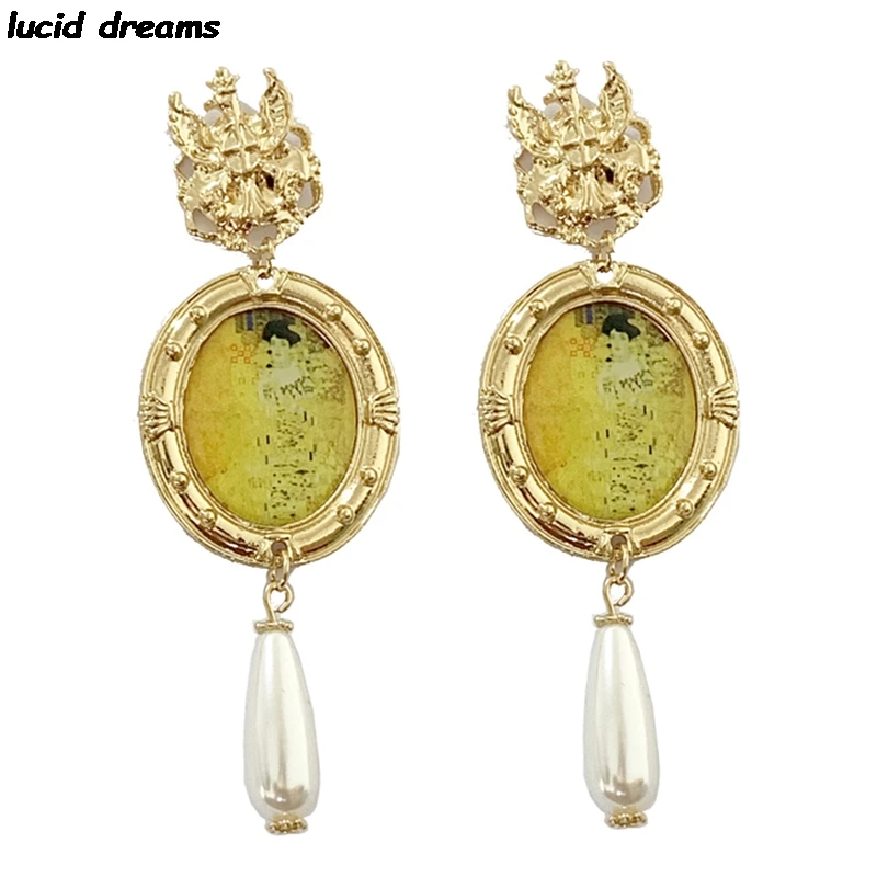 Elegant Charm Vintage Drop Earrings Mini Oil Painting Hook Dangle Gold Statement Earrings For Women 2020 New Jewelry Hot Sale
Elegant Charm Vintage Drop Earrings Mini Oil Painting Hook Dangle Gold Statement Earrings For Women 2020 New Jewelry Hot Sale