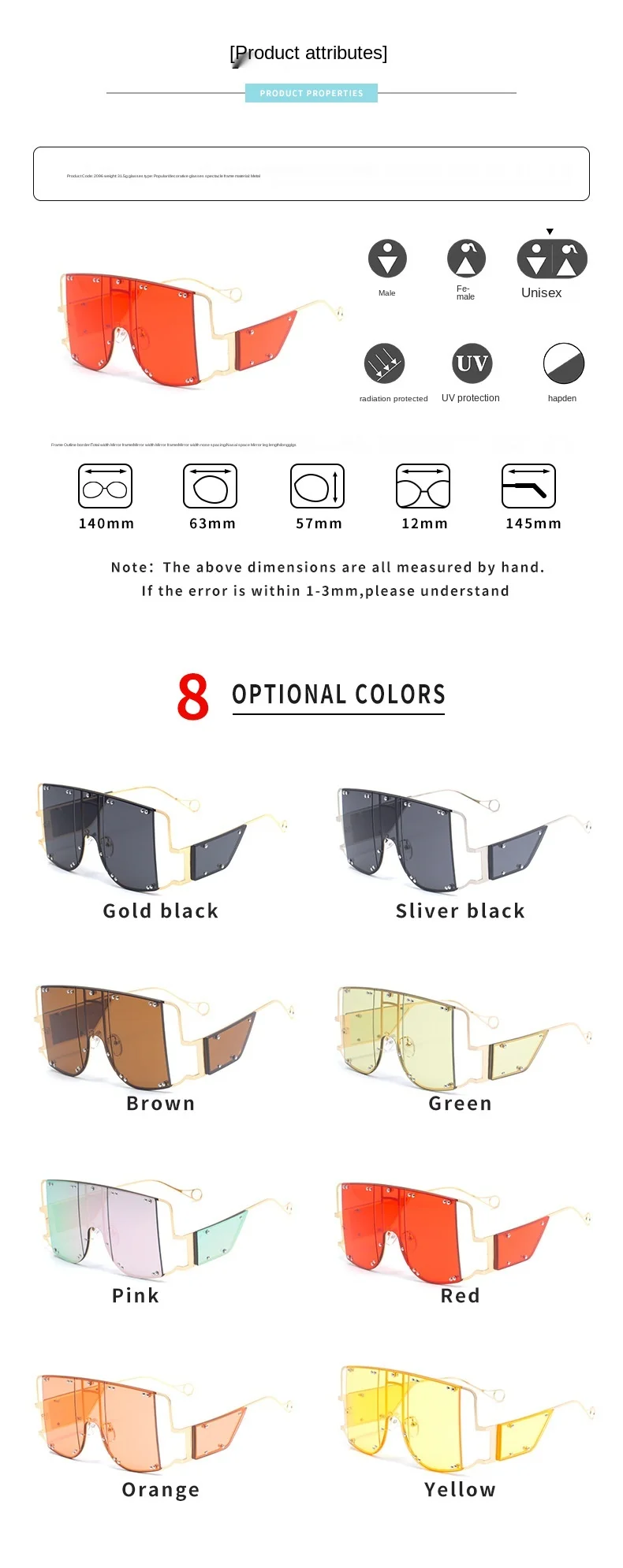 2020 Rihanna large framed body parting sunglasses women's European and American punk wind sunglasses lady tide rivets sunglasses
2020 Rihanna large framed body parting sunglasses women's European and American punk wind sunglasses lady tide rivets sunglasses