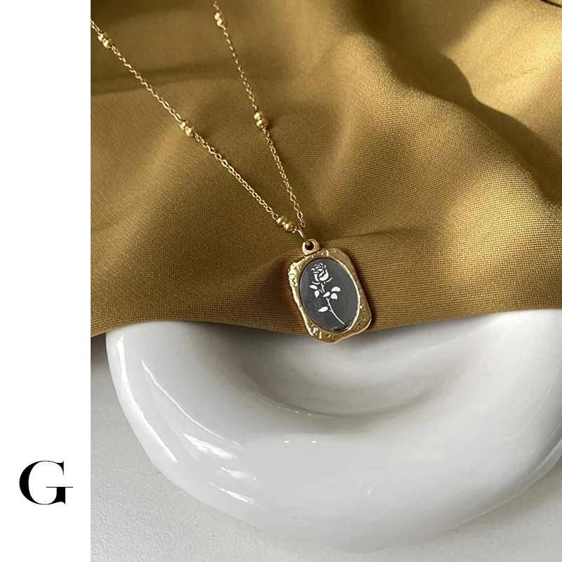 GHIDBK Mirror Rose Flower Pattern Stainless Steel Necklace Waterproof Beaded Stacking Irregular Pendant Necklace Vintage Jewelry
GHIDBK Mirror Rose Flower Pattern Stainless Steel Necklace Waterproof Beaded Stacking Irregular Pendant Necklace Vintage Jewelry