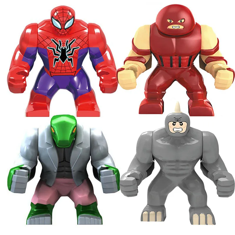 Супергерои Marvel Человек паук ящерица человек Рино жонгернаут танос модель