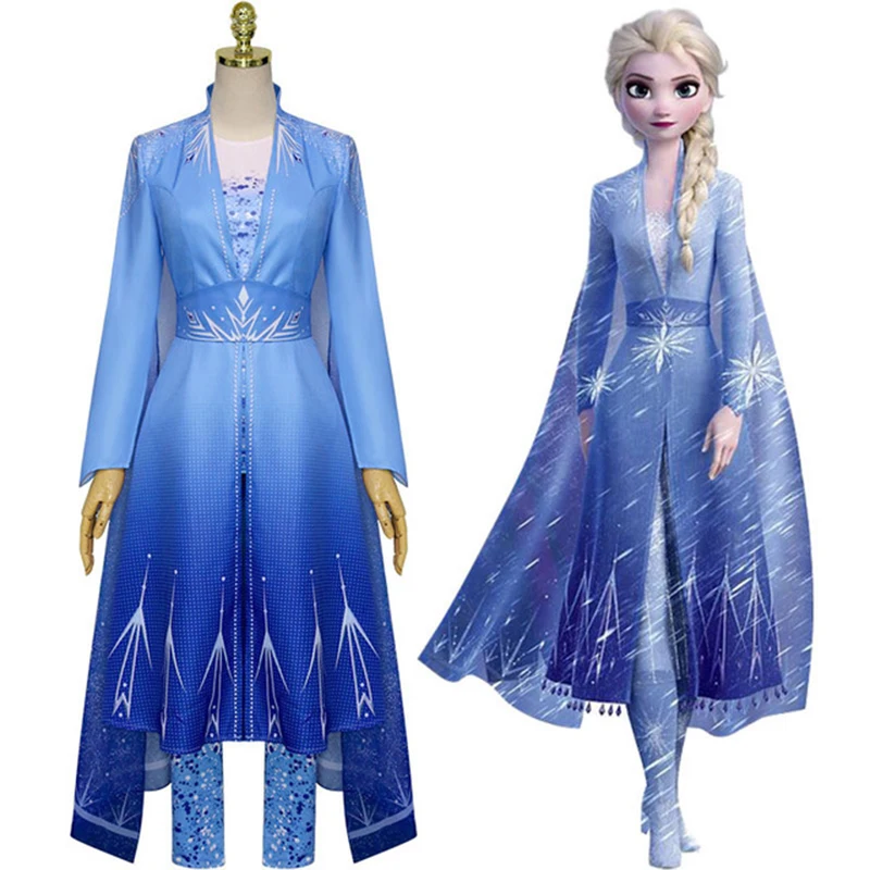 

Adult FROZEN 2 cos suit adult Elsa snow and ice princess dress Elsa queen full dress Princess cosplay costume for women JQ-4043