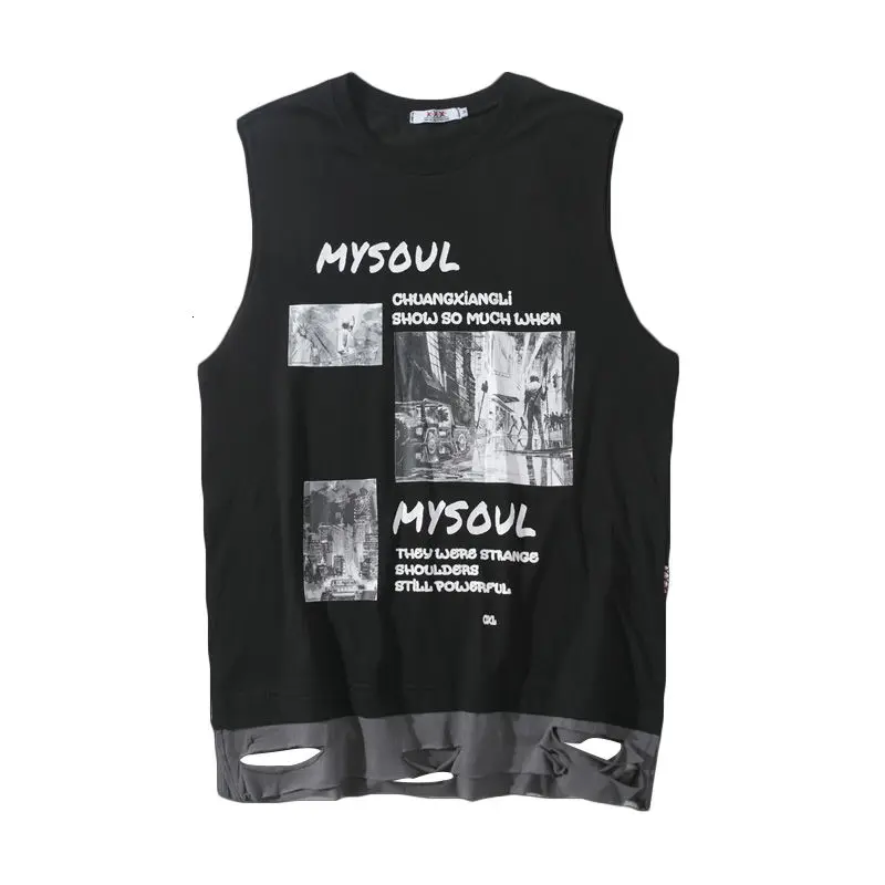 Men's Women's T-shirt Vest Fashion Large Sleeveless Loose White Black Letter Streets College New Listing 2021 Couples Movement 
Men's Women's T-shirt Vest Fashion Large Sleeveless Loose White Black Letter Streets College New Listing 2021 Couples Movement