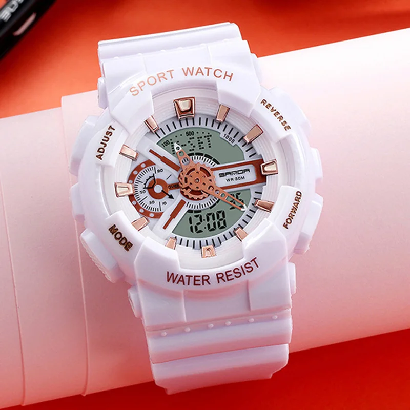 Часы наручные Sanda мужские/женские брендовые Роскошные светодиодные цифровые