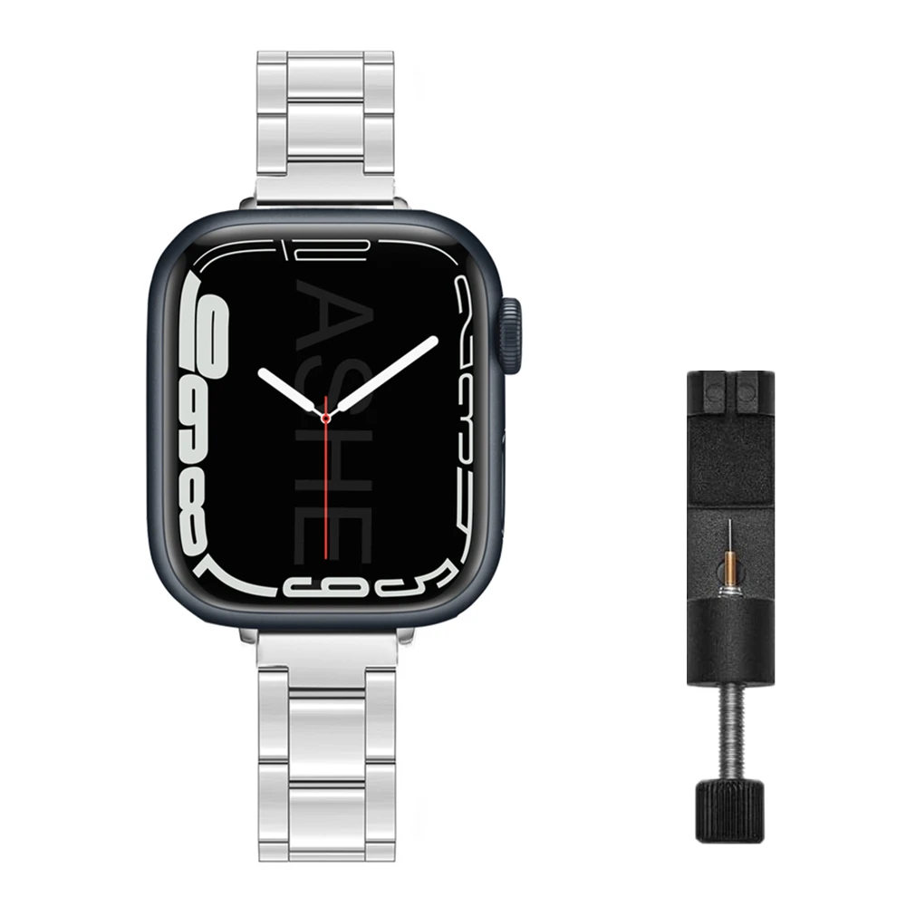 Slim Stainless Steel Bracelet for Apple Watch 7 Band 41mm 45mm Metal Wristband for iWatch SE 6 5 4 3 Strap 40mm 44mm 38mm 42mm
Slim Stainless Steel Bracelet for Apple Watch 7 Band 41mm 45mm Metal Wristband for iWatch SE 6 5 4 3 Strap 40mm 44mm 38mm 42mm