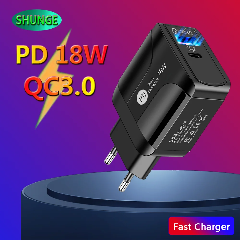 Type C Fast Charge QC3.0 Mobil Phone Charger Universal Portable Travel Wall Chargers EU/US Quick Charging Adapter For Samsung
Type C Fast Charge QC3.0 Mobil Phone Charger Universal Portable Travel Wall Chargers EU/US Quick Charging Adapter For Samsung