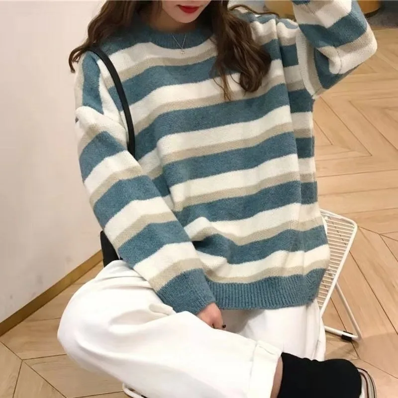 Pullovers Women Striped Preppy-style Students Leisure Streetwear Chic Ulzzang All-match Elegant BF Womens Pullover Stylish New
Pullovers Women Striped Preppy-style Students Leisure Streetwear Chic Ulzzang All-match Elegant BF Womens Pullover Stylish New