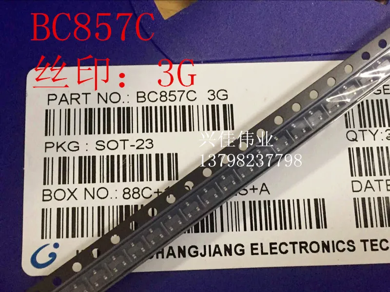 Original 100pcs/ BC857C 3G 0.1A/45V SOT23
Original 100pcs/ BC857C 3G 0.1A/45V SOT23
