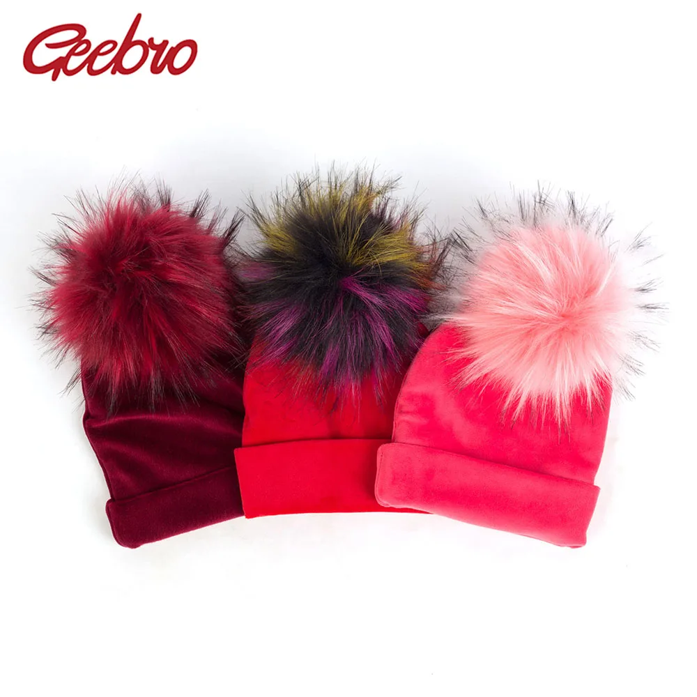 Geebro Newborn Baby Velvet Soft Thicken Beanies With Pom Pom Faux Fur Hairball Toddler Winter Warm Ear Hats Solid Color DK944
Geebro Newborn Baby Velvet Soft Thicken Beanies With Pom Pom Faux Fur Hairball Toddler Winter Warm Ear Hats Solid Color DK944