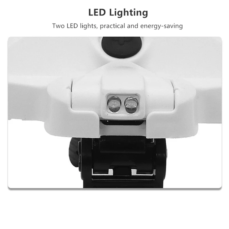 Interchangeable Magnifier USB Rechargeable LED Light Magnifying Eyeglasses 5 Lenses 1.0X 1.5X 2.0X 2.5X 3.5X Bracket/Headband
Interchangeable Magnifier USB Rechargeable LED Light Magnifying Eyeglasses 5 Lenses 1.0X 1.5X 2.0X 2.5X 3.5X Bracket/Headband
