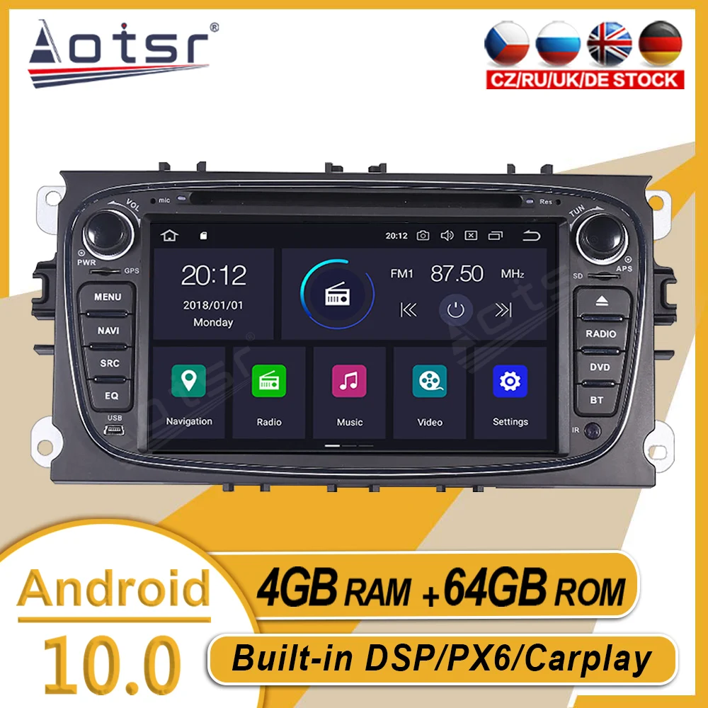 64G For For FORD Focus S-MAX Mondeo C-MAX Galaxy Car Stereo Multimedia Player Android GPS Navi Audio Radio Carplay PX6 Head Unit
64G For For FORD Focus S-MAX Mondeo C-MAX Galaxy Car Stereo Multimedia Player Android GPS Navi Audio Radio Carplay PX6 Head Unit