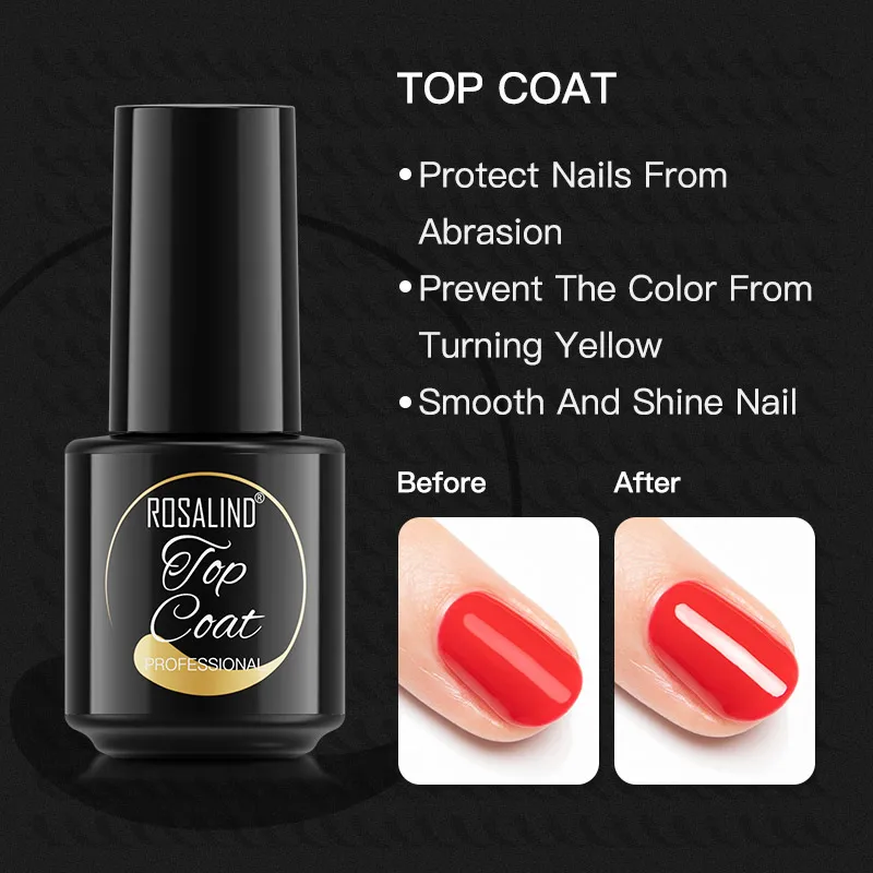 ROSALIND 7ML Top Coat Gel Polish Nail Hybrid Varnish Soak Off Gel Lacquer For Nail Art Design Manicure Semi Permanent Gel Coat
ROSALIND 7ML Top Coat Gel Polish Nail Hybrid Varnish Soak Off Gel Lacquer For Nail Art Design Manicure Semi Permanent Gel Coat
