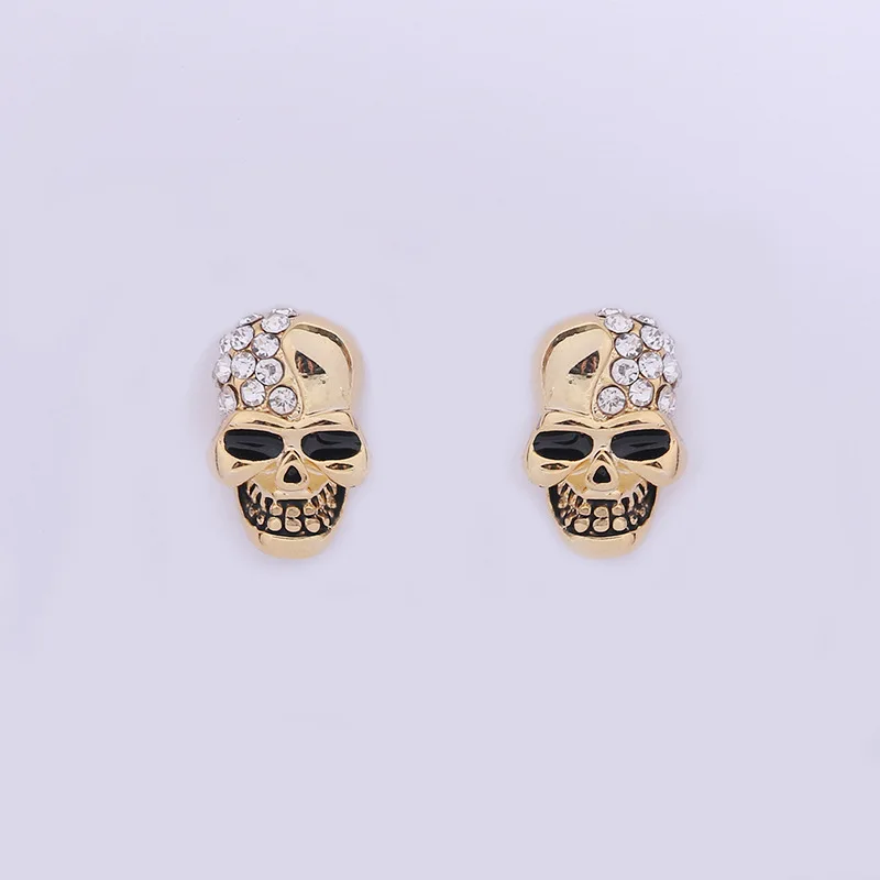 Vintage exquisite skull earrings, personality all-match diamond alloy color earrings jewelry
Vintage exquisite skull earrings, personality all-match diamond alloy color earrings jewelry