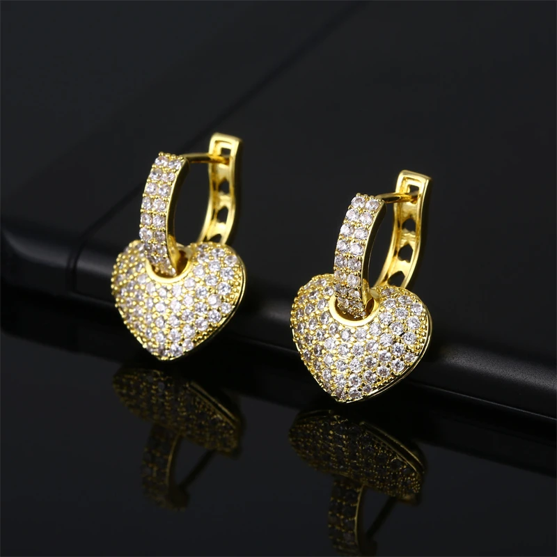 YJGS Lovely Heart-Shaped Hoop Earrings For Women Luxury Inlaid Full Zircon Dangle Earring Girl Fashion Party Jewelry Gift Brinco
YJGS Lovely Heart-Shaped Hoop Earrings For Women Luxury Inlaid Full Zircon Dangle Earring Girl Fashion Party Jewelry Gift Brinco