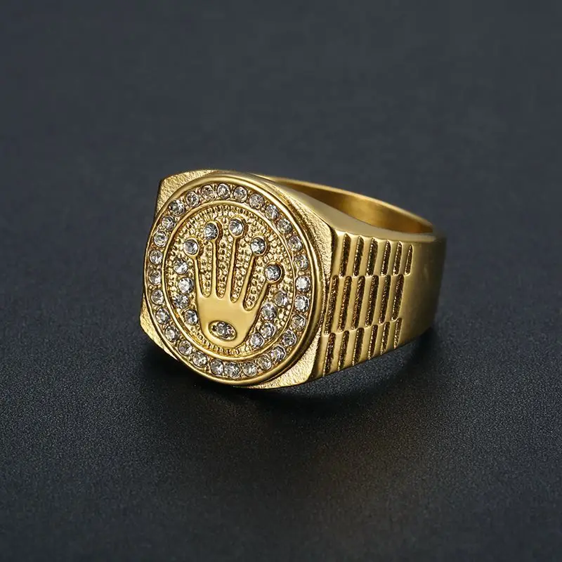 European and American new stainless steel crown ring hip hop club hiphop titanium steel men's ring
European and American new stainless steel crown ring hip hop club hiphop titanium steel men's ring