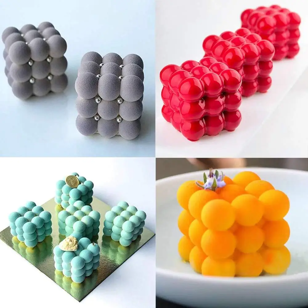 Силиконовые формы торт мусс 3D Magic Cube пузырь пресс-форм 6-Полость формочка для