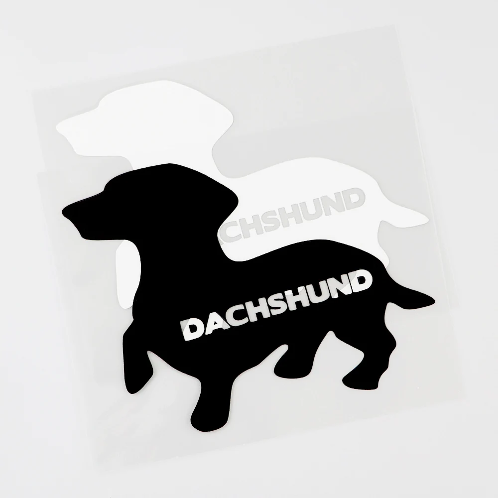 YJZT 13.5CMX10.3CM Interesting Dachshund Vinyl Animal Car Sticker Decal Black/Silver 8C-0221 | Автомобили и мотоциклы