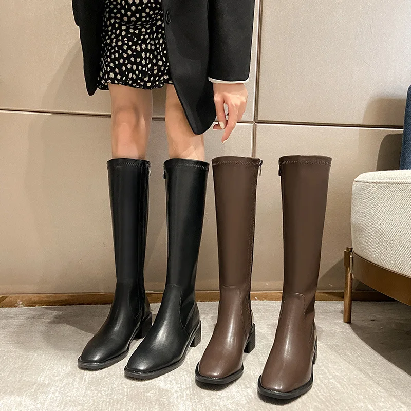 Women's boots, but the knee 2021 new women's boots, small high-heeled mid-heeled thin knight mid-tube stretch boots boots
Women's boots, but the knee 2021 new women's boots, small high-heeled mid-heeled thin knight mid-tube stretch boots boots