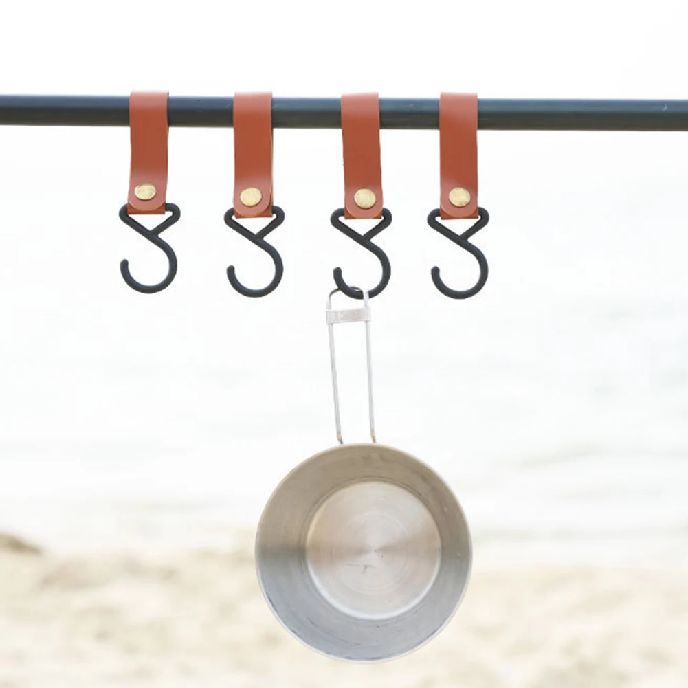 4pcs PU Leather Hanging Holder Hooks Durable Retro Clothes Storage Rack Hook Straps Outdoor Camping Hiking Cookware Hanger
4pcs PU Leather Hanging Holder Hooks Durable Retro Clothes Storage Rack Hook Straps Outdoor Camping Hiking Cookware Hanger