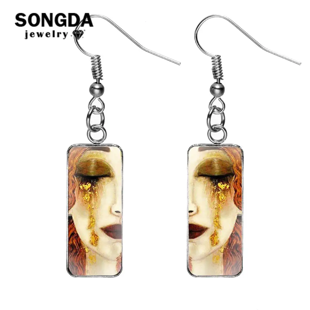 SONGDA Hot Gustav Klimt Art Paintings Rectangular Earrings The Kiss Golden Tears Fish Hook Earrings Photo Glass Cabochon Jewelry
SONGDA Hot Gustav Klimt Art Paintings Rectangular Earrings The Kiss Golden Tears Fish Hook Earrings Photo Glass Cabochon Jewelry