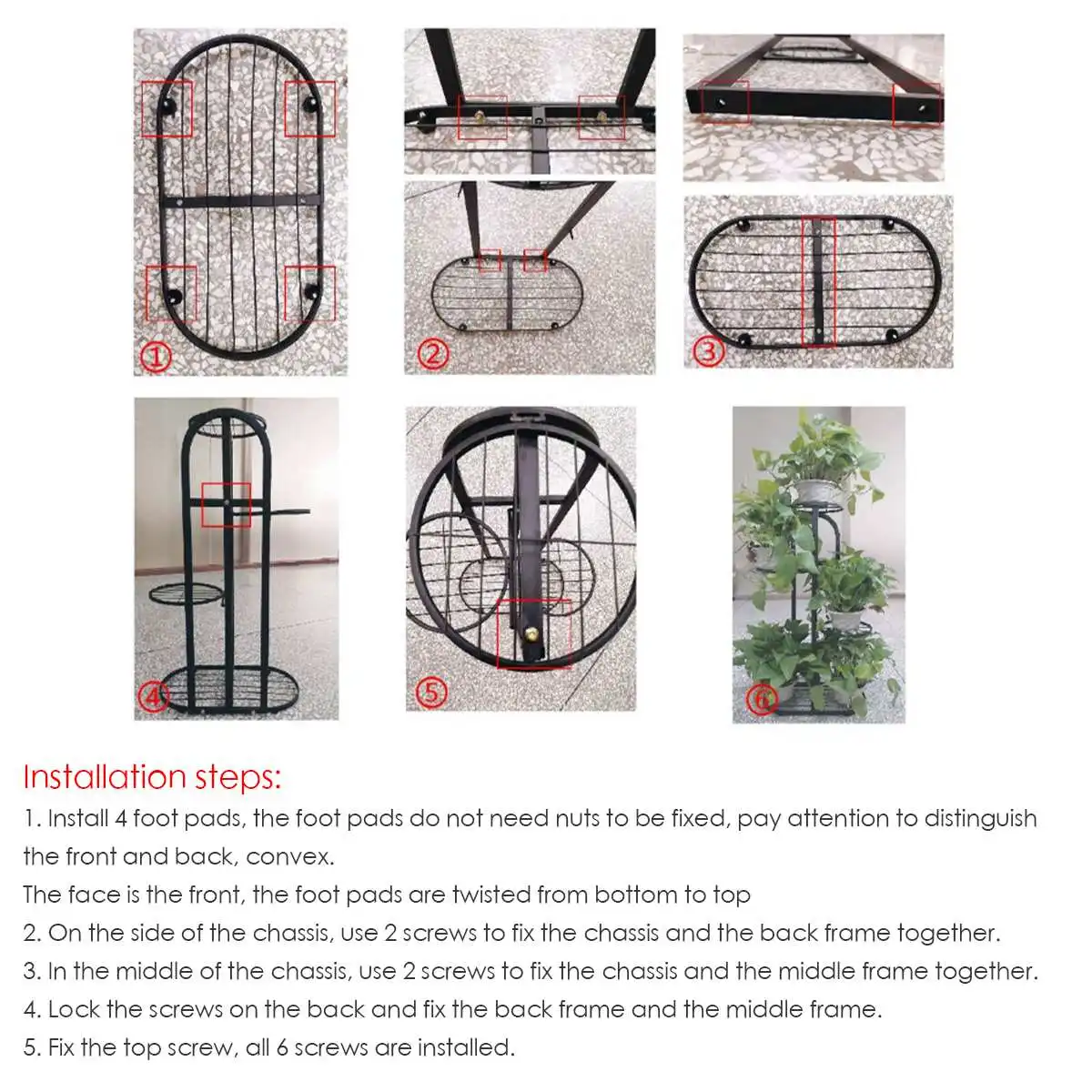 4 Tier Iron Plant Stand Display Rack Shelf Holder Home Indoor Outdoor Yard Garden Patio Balcony Flower Stands Flower Pot Storage
4 Tier Iron Plant Stand Display Rack Shelf Holder Home Indoor Outdoor Yard Garden Patio Balcony Flower Stands Flower Pot Storage