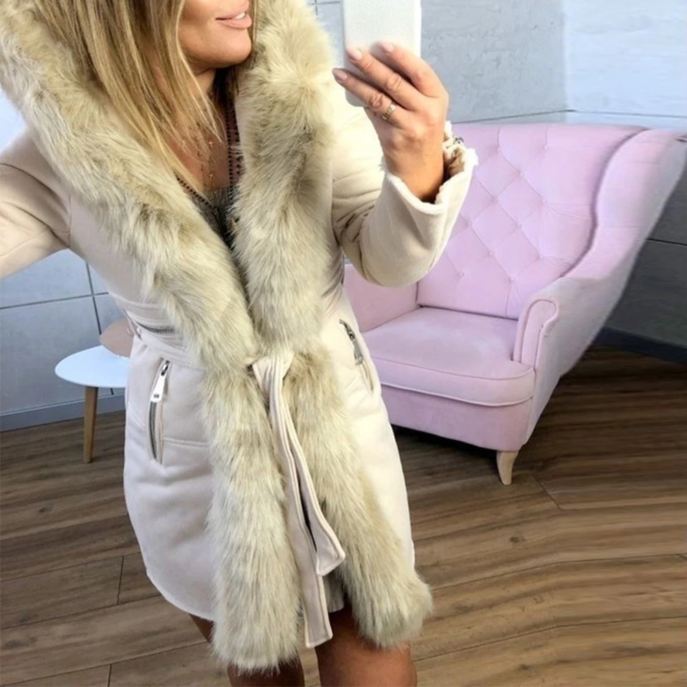 Hoodies jackets coats for women long Plush collar solid belt parkas 2019 warm soft fur Outwear winter hooded jacket Plus Size
Hoodies jackets coats for women long Plush collar solid belt parkas 2019 warm soft fur Outwear winter hooded jacket Plus Size