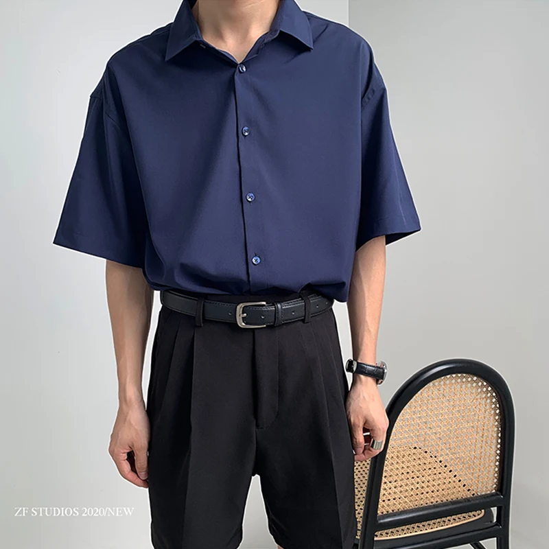 Men Summer Thin Shirts Men Ice Silk Short Sleeved Shirt Wild Handsome Loose Korean Solid Color Youthful Casual Clothing For Male
Men Summer Thin Shirts Men Ice Silk Short Sleeved Shirt Wild Handsome Loose Korean Solid Color Youthful Casual Clothing For Male