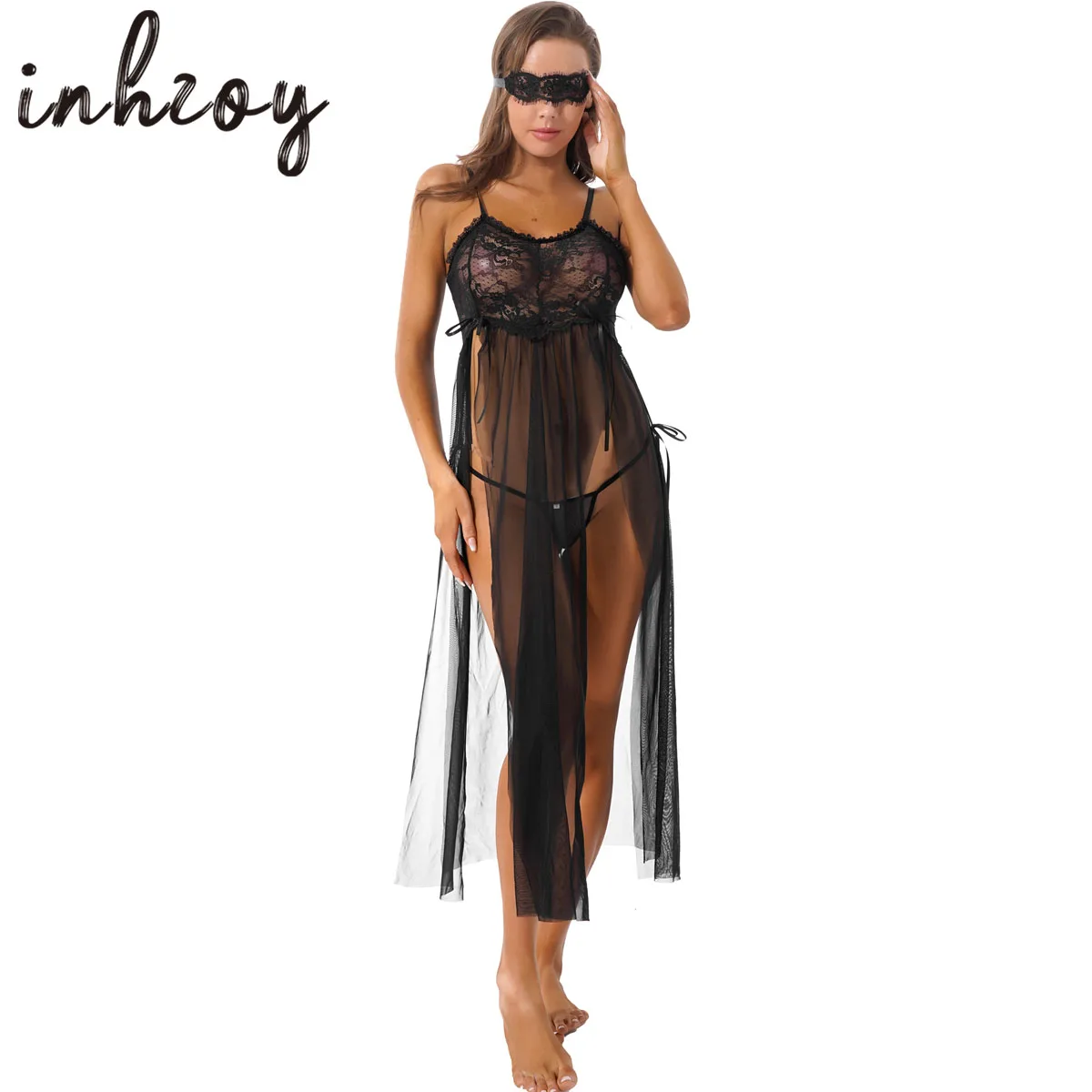 Women Sexy Lingerie Sleepwear Deep V-Neck Mosaic Lace Teddy Nightdress See-Through Mesh Nightgown Bifurcation Nightwear
Women Sexy Lingerie Sleepwear Deep V-Neck Mosaic Lace Teddy Nightdress See-Through Mesh Nightgown Bifurcation Nightwear