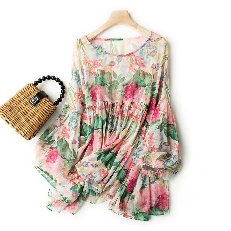 Floral Chiffon Women Shirt 2021 Summer Fahsion Loose O-Neck Female Shirts Lantern Thin Casual Print Shirts Blouses LJ3188
Floral Chiffon Women Shirt 2021 Summer Fahsion Loose O-Neck Female Shirts Lantern Thin Casual Print Shirts Blouses LJ3188