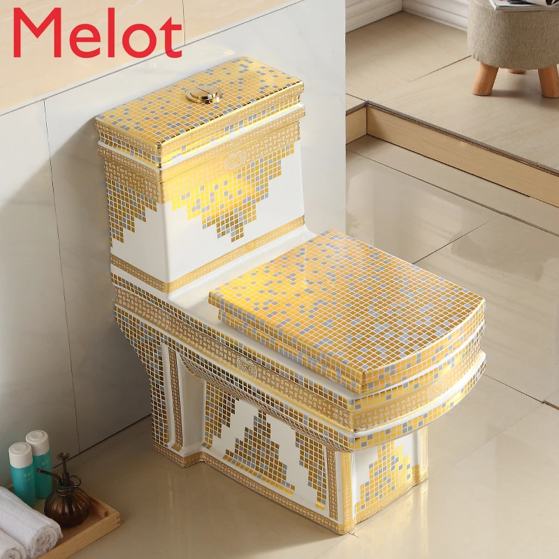 New mosaic ceramic golden toilet personality creative quiet toilet color gold toilet super spiral toilet
New mosaic ceramic golden toilet personality creative quiet toilet color gold toilet super spiral toilet