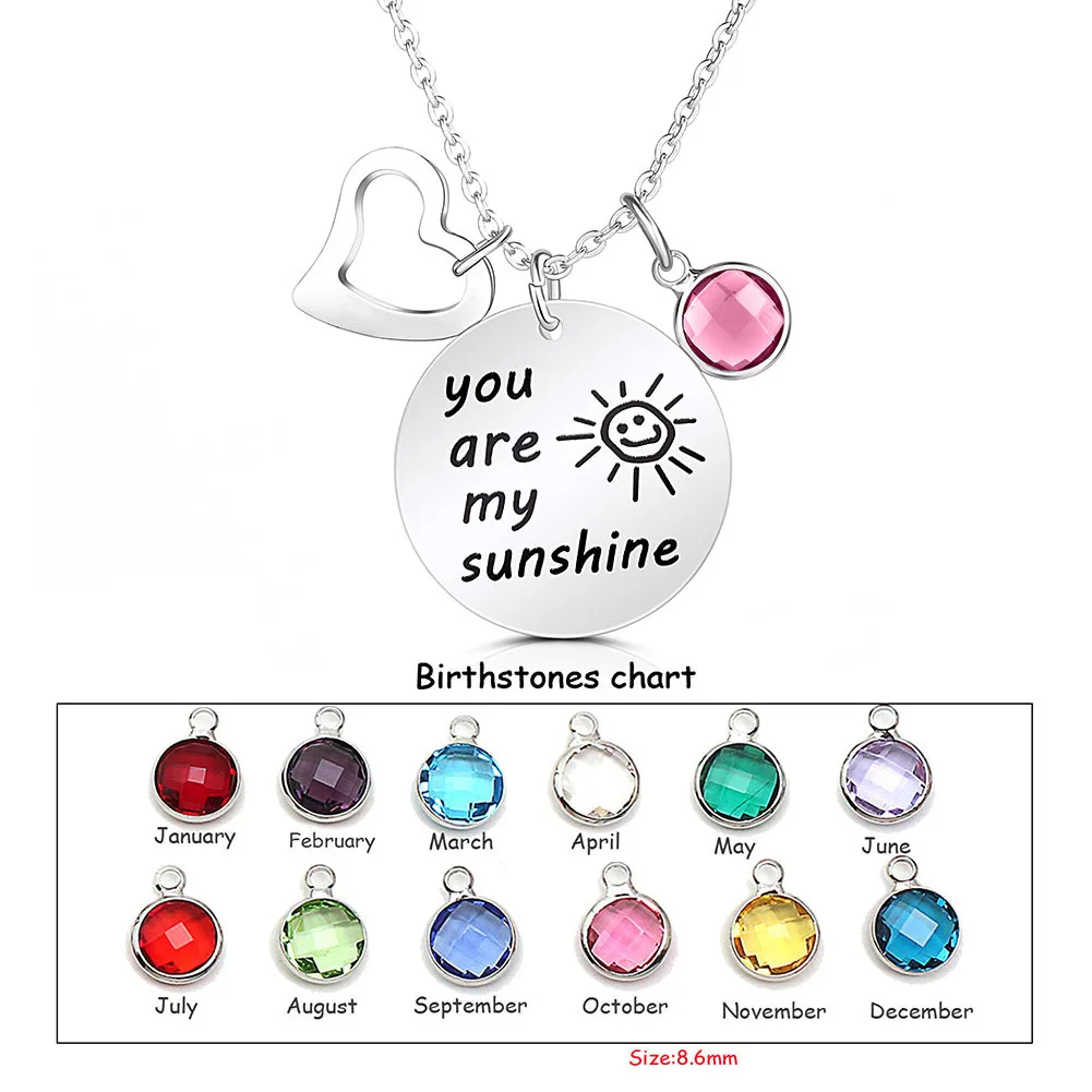 Custom Stainless Steel Round Heart Birthstone Necklace For Women Personalized Pendant Steel Color
Custom Stainless Steel Round Heart Birthstone Necklace For Women Personalized Pendant Steel Color