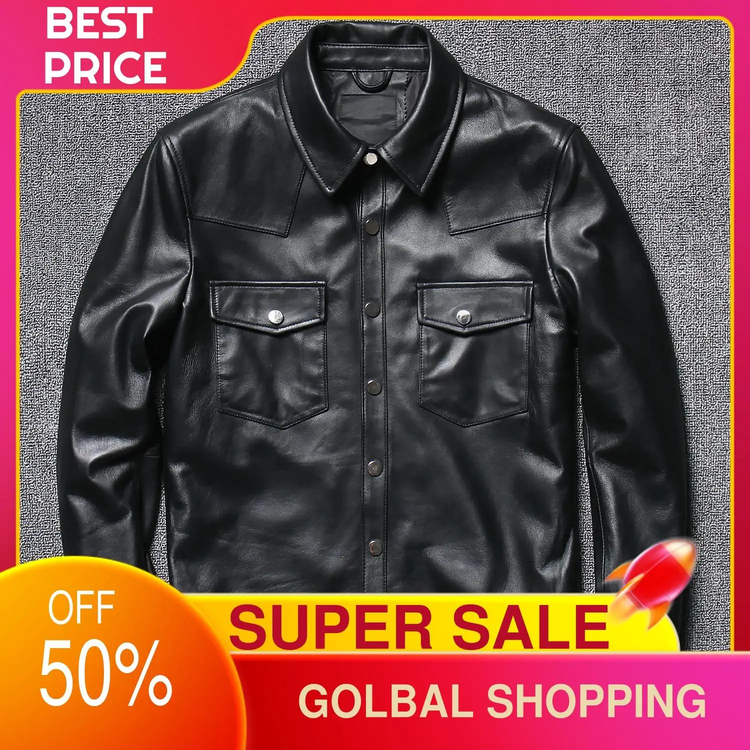 2021 Black Casual Style Genuine Leather Shirt Single Breasted Plus Size 4XL Real Natural Thin Sheepskin Slim Fit Spring Coat
2021 Black Casual Style Genuine Leather Shirt Single Breasted Plus Size 4XL Real Natural Thin Sheepskin Slim Fit Spring Coat