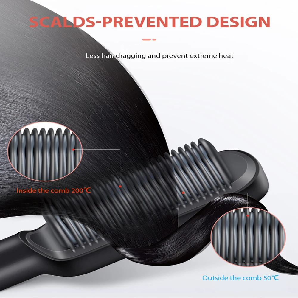 Multifuntional Hair Straightener Hot Comb Hair Curler Curling Iron Ionic Brush with LED Display Anti-scalding Ceramic Comb Teeth
Multifuntional Hair Straightener Hot Comb Hair Curler Curling Iron Ionic Brush with LED Display Anti-scalding Ceramic Comb Teeth