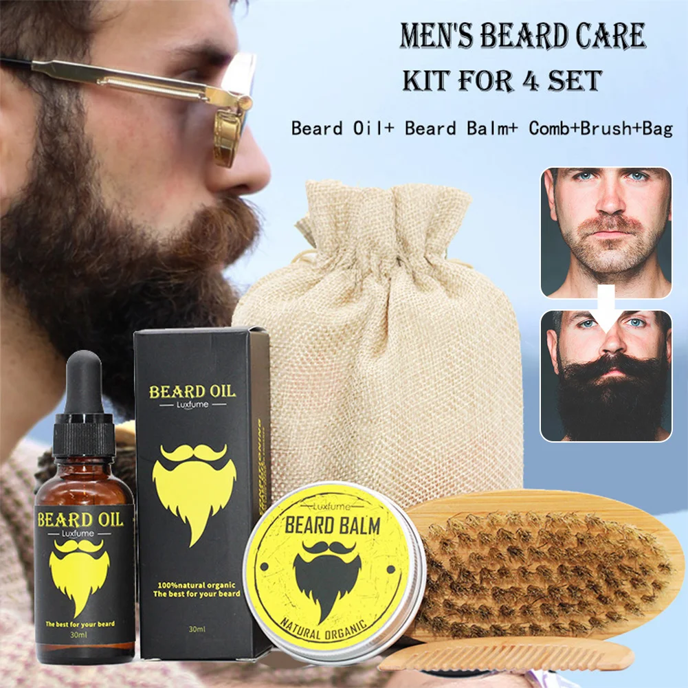 Beard Grooming kit for Men Natural Beard Oil, Beard Balm, Beard Comb, Brush Set for Styling Beard Conditioning Kit
Beard Grooming kit for Men Natural Beard Oil, Beard Balm, Beard Comb, Brush Set for Styling Beard Conditioning Kit