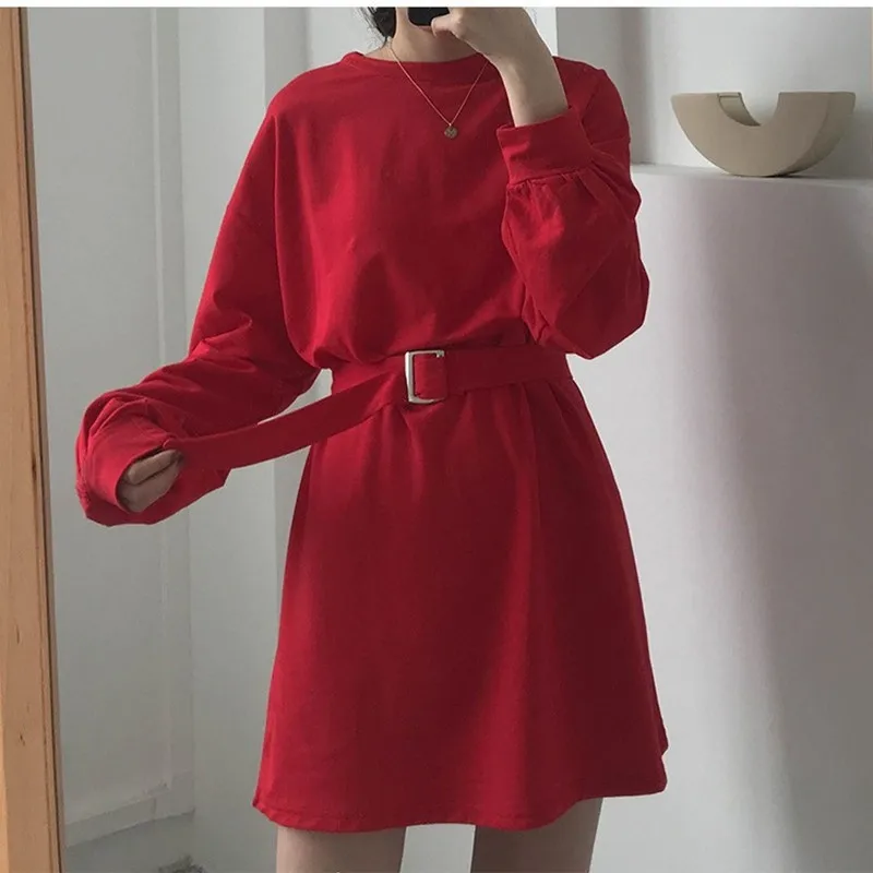Spring and Autumn 2020 New Fashion Leisure Simple Solid Color Round Neck Long Sleeve Lace Up Waist Loose Fit Long T-Shirt Top
Spring and Autumn 2020 New Fashion Leisure Simple Solid Color Round Neck Long Sleeve Lace Up Waist Loose Fit Long T-Shirt Top