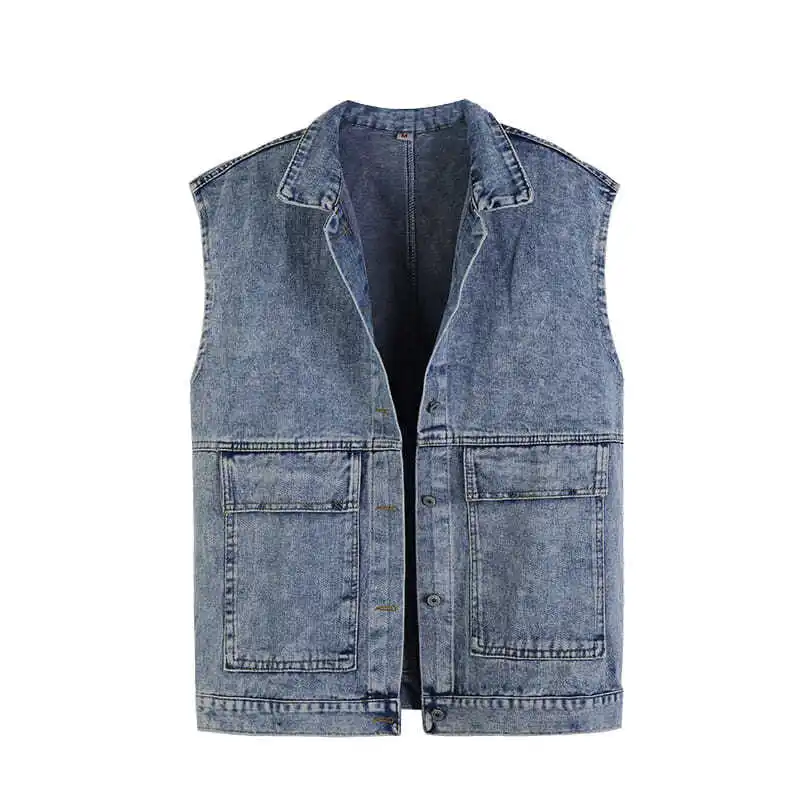 Vests Women Elegant Chic Turn Down Collar Pocket Vintage Females Denim Waistcoats Sleeveless Korean Style Hipster High Quality
Vests Women Elegant Chic Turn Down Collar Pocket Vintage Females Denim Waistcoats Sleeveless Korean Style Hipster High Quality