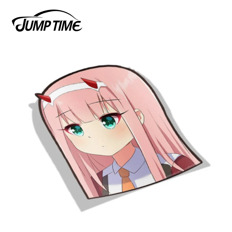 Время скачка 13 см x 12 3 Автомобильная наклейка s Darling in the Franxx Zero Two Decal смешная для