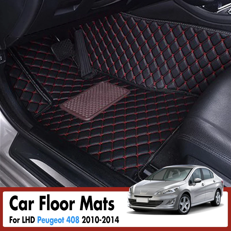 Автомобильные коврики для Peugeot 408 2010 2011 2012 2013 2014 Пользовательские Кожаные тире