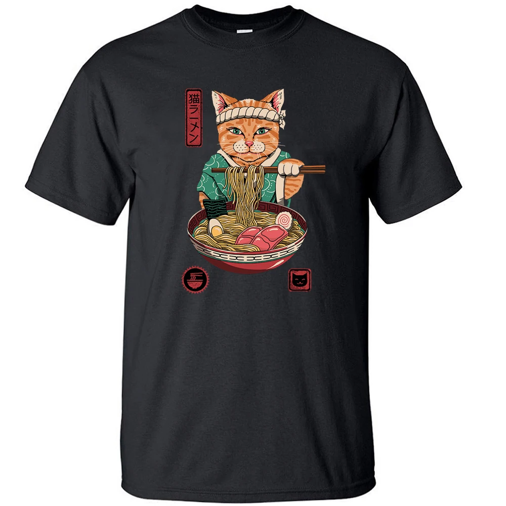 Japanese Anime Style Cat Eat Ramen Cotton T Shirt Vintage Cool Fun T Shirts Retro Funny Short Sleeve Top Men Rock Tshirt
Japanese Anime Style Cat Eat Ramen Cotton T Shirt Vintage Cool Fun T Shirts Retro Funny Short Sleeve Top Men Rock Tshirt