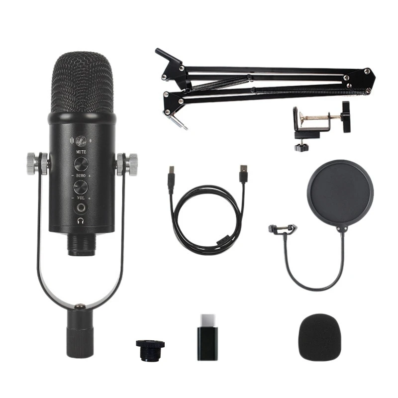 USB Microphone,Condenser Recording Microphone with Mute and Echo for Laptop Pc Mac Phone Studio Recording, Broadcast
USB Microphone,Condenser Recording Microphone with Mute and Echo for Laptop Pc Mac Phone Studio Recording, Broadcast