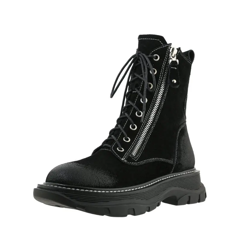 Sexy Platform Women Winter Boots Genuine Leather Zipper Metal Decoration Thick Heels lace up Shoes Woman Night Club Pumps
Sexy Platform Women Winter Boots Genuine Leather Zipper Metal Decoration Thick Heels lace up Shoes Woman Night Club Pumps