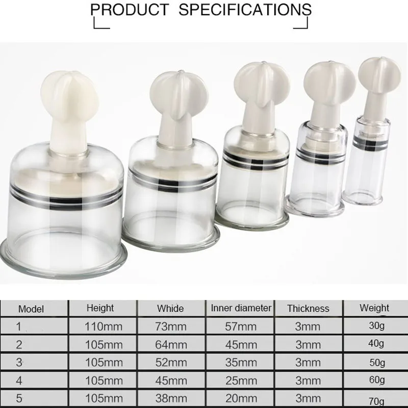 5 Size Rotating Handle Vacuum Body Massage Cans Suction Enhancer Anti Cellulite Acupuncture Vacuum Cupping Cups Nipple Enlarger
5 Size Rotating Handle Vacuum Body Massage Cans Suction Enhancer Anti Cellulite Acupuncture Vacuum Cupping Cups Nipple Enlarger