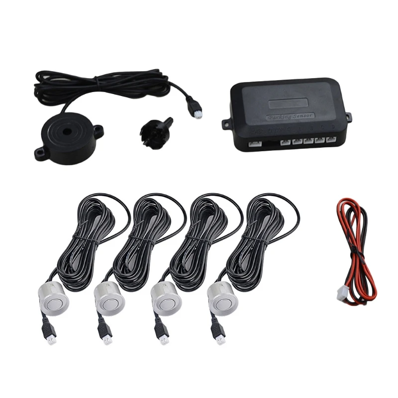 

Universal Car Parking Sensor Kit 12V Reversing Backup-Radar Alert Warning Sound Indicator System 4 Probes Beep Detector