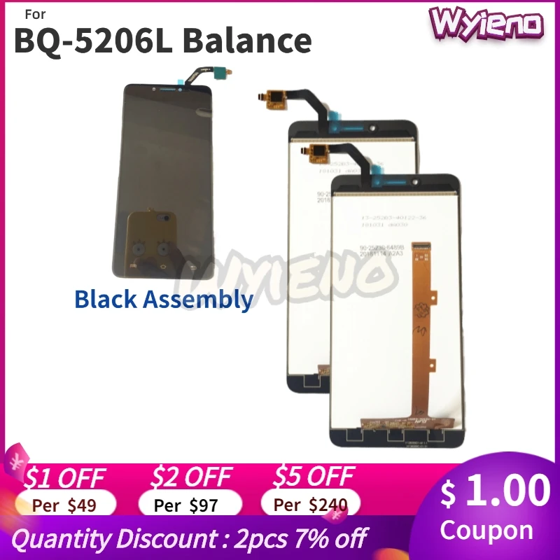 Wyieno Black LCD For BQ Mobile BQ-5206L BQ 5206L Balance LCD Display With Touch Screen Glass Sensor Lens Digitizer Assembly
Wyieno Black LCD For BQ Mobile BQ-5206L BQ 5206L Balance LCD Display With Touch Screen Glass Sensor Lens Digitizer Assembly