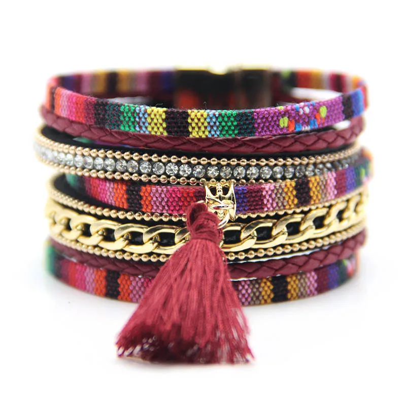 Fashion Trend National Style Cotton Rope Tassel Bracelet Hand Decoration Women's Multi-layer Bohemian Magnetic
Fashion Trend National Style Cotton Rope Tassel Bracelet Hand Decoration Women's Multi-layer Bohemian Magnetic