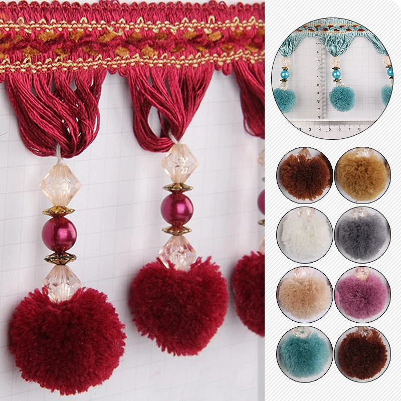15 Meter Curtain Lace Tassel Fringe Crystal Bead Trimming Ribbon Decor Curtain Accessories Diy Sofa Textile Cloth Materials 
15 Meter Curtain Lace Tassel Fringe Crystal Bead Trimming Ribbon Decor Curtain Accessories Diy Sofa Textile Cloth Materials