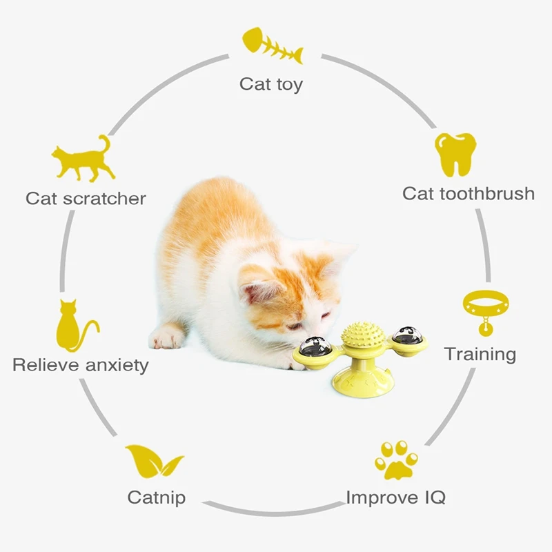 Cat Kitten Teaser Toy Pet Toys Interactive Puzzle Training Turntable Windmill Ball Whirling Toys Play Game Cat Supplies #Q 
Cat Kitten Teaser Toy Pet Toys Interactive Puzzle Training Turntable Windmill Ball Whirling Toys Play Game Cat Supplies #Q