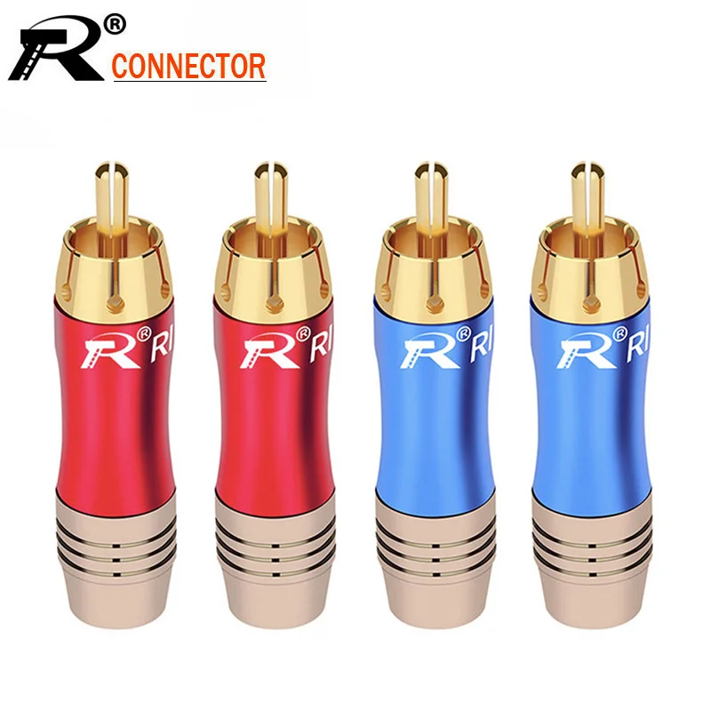 10pcs/lot RCA Connector Gold Plated RCA Male Plug Soldering Wire Connector High Quality Speaker Lotus Plug Jack 5Pairs Red+Blue
10pcs/lot RCA Connector Gold Plated RCA Male Plug Soldering Wire Connector High Quality Speaker Lotus Plug Jack 5Pairs Red+Blue